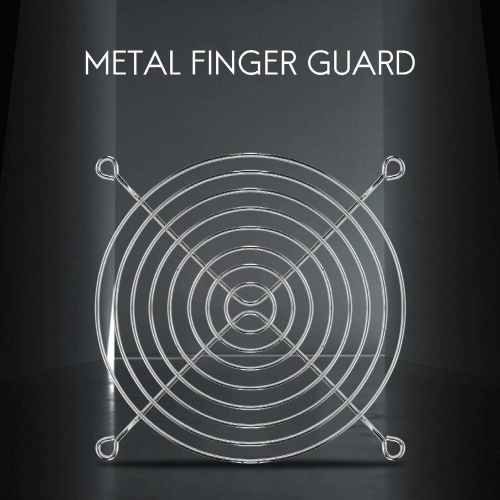 PC DC Fan Grill Protector Metal Finger 120mm Silver Tone 1