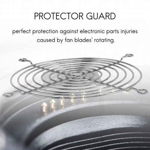 PC DC Fan Grill Protector Metal Finger 120mm Silver Tone 2