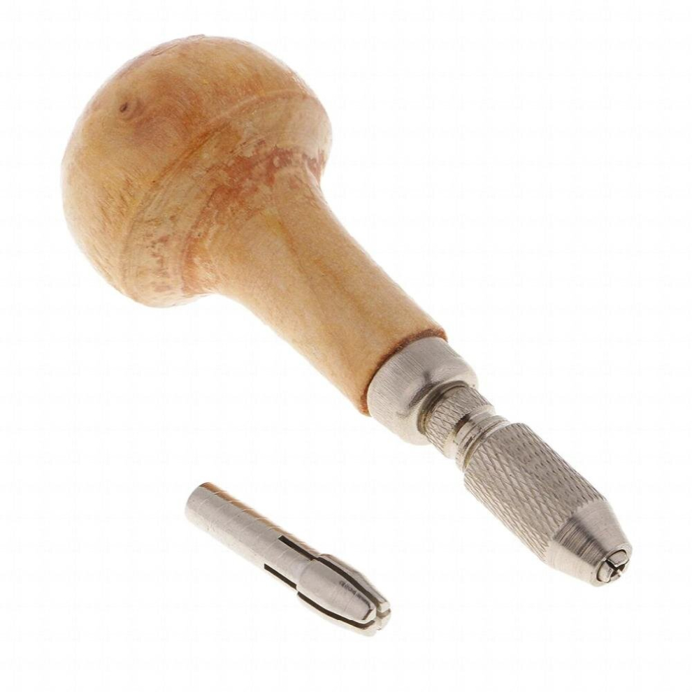 Mini Wooden Handle Pin Vise Hand Twist Drill Rotary Tools For Woodworking Woodcraft Jewelry Model Making Craft 1.0-2.4mm Bits