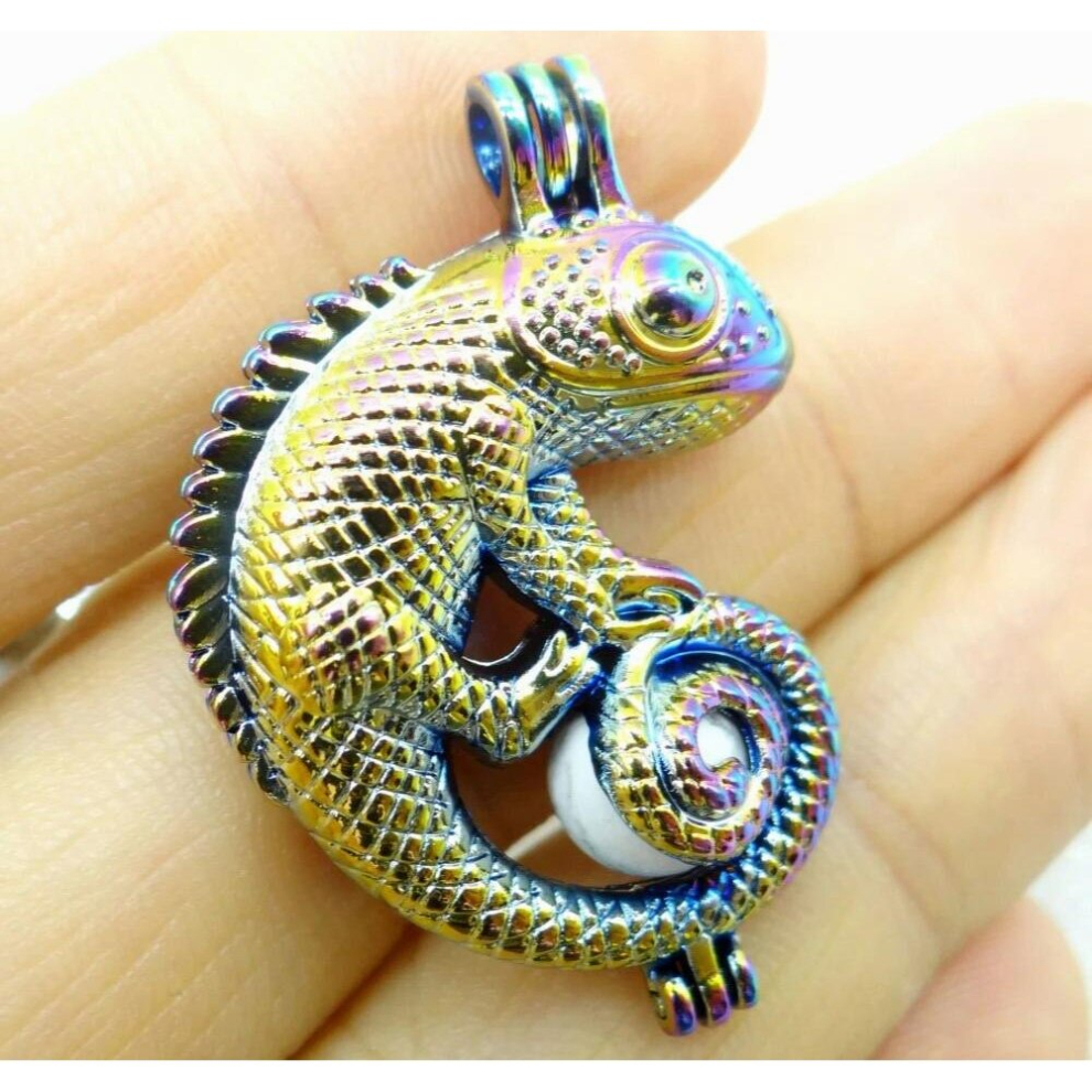 Natural Stone Aventurine Quartz Crystal Lapis Lucky Bead Titanium Lizard Pendant for Diy Jewelry Making Necklace Woman 10PC-image-OPC-PCTQ6KH-NEW