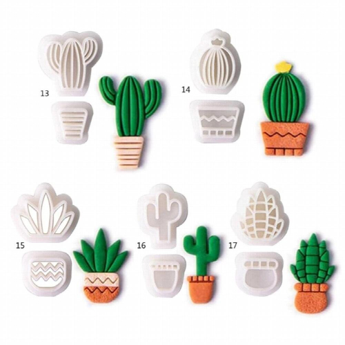 Plastic Clay Cutter Pendant Cutting Molds Soft Pottery Cutting Mold Cactus Shape 1