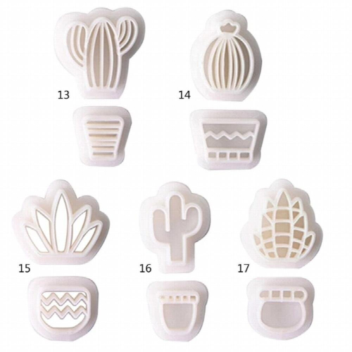 Plastic Clay Cutter Pendant Cutting Molds Soft Pottery Cutting Mold Cactus Shape 2