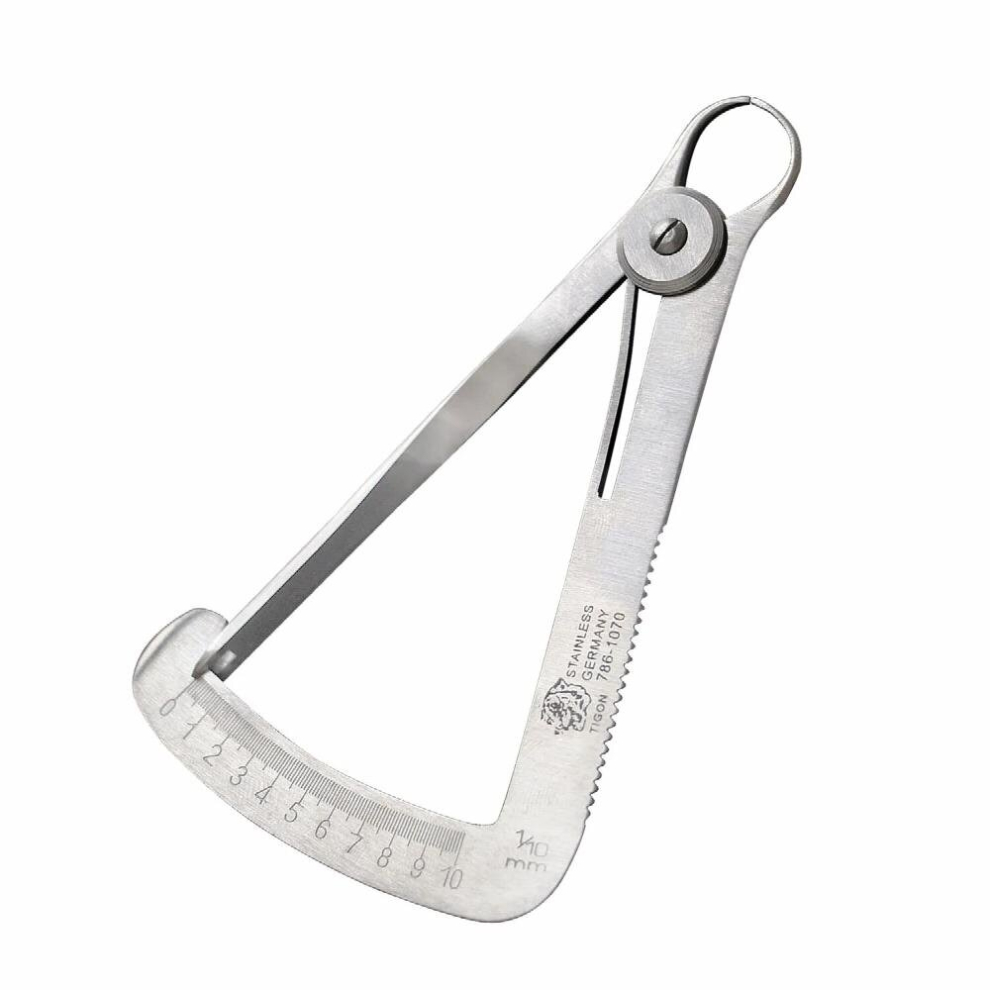 Dental Gauge Caliper Stainless Steel Inside Calipers 0-10Mm Dental Lab Tool Metal Wax Measuring Caliper 885668201163