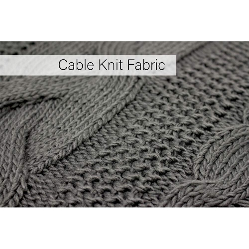 Riva Paoletti Santana Throw - Light Grey - Cable Knit Fabric - 127 x 152cm 2