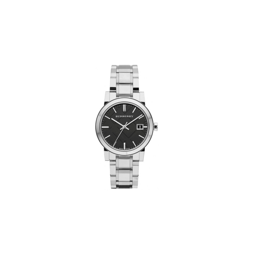 Burberry The City Watch Ladies Silver/ Bu9101 Black