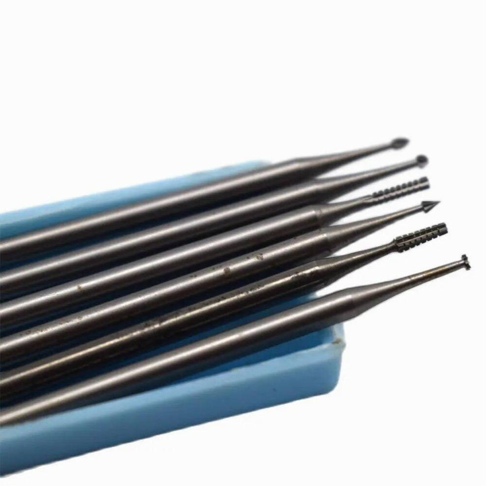 6Pcs Steel Burs For Stone Setting Jewelry Drilling Polishing Bit Dental Grinding Carving Needle Shank Size 2.35Mm 885668203082