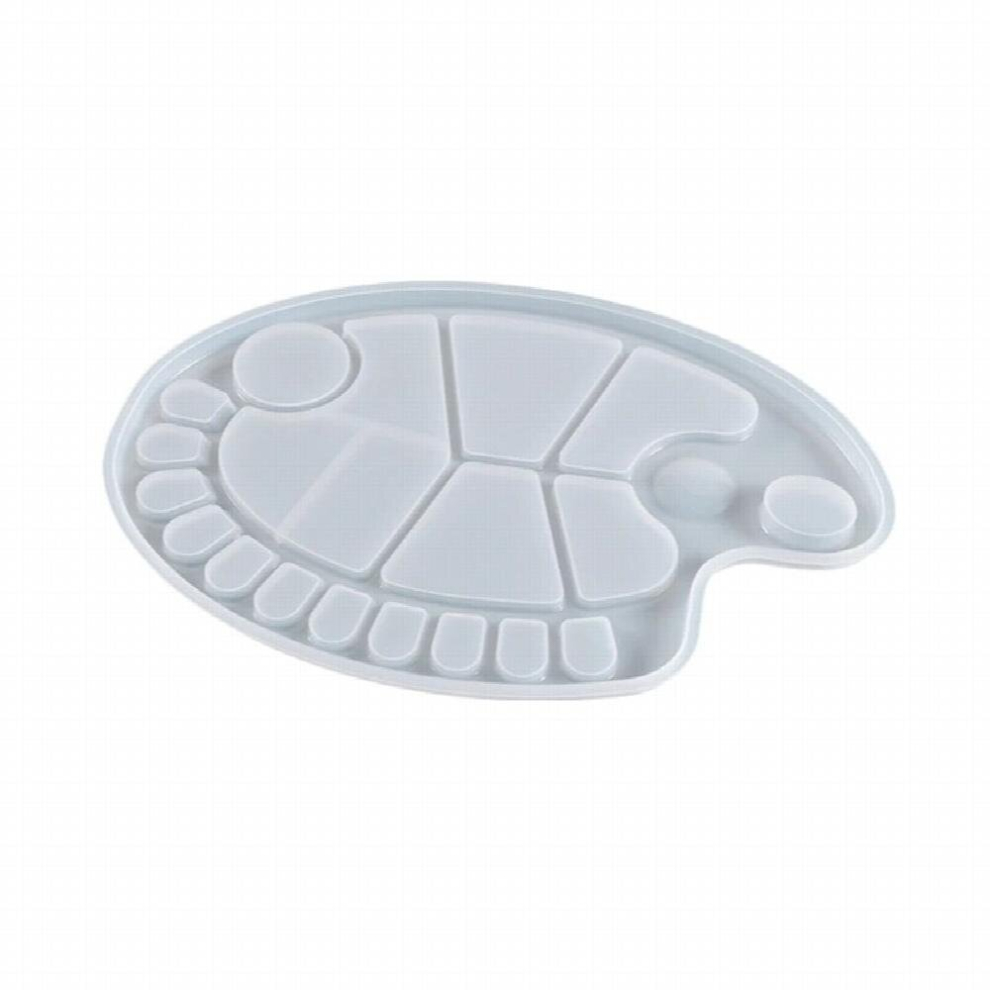 Cosmetic Makeup Palette Spatula Tool Resin Casting Mold Eye Shadow Makeup Irregular Round Palette Panel Mould Craft Tool