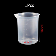 1/2/5Pcs 100ml Plastic Clear Scale Plastic Measuring Mixing Cup Liquid Graduated Container For Epoxy Resin Silicone Making Tool