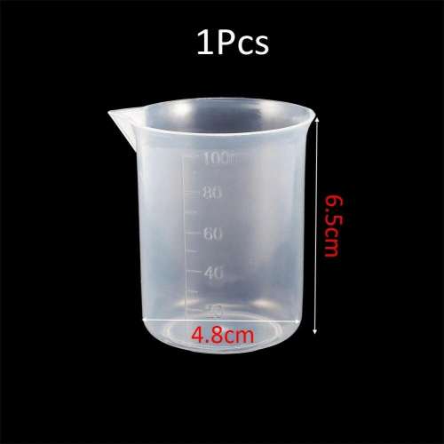 1/2/5Pcs 100ml Plastic Clear Scale Plastic Measuring Mixing Cup Liquid Graduated Container For Epoxy Resin Silicone Making Tool