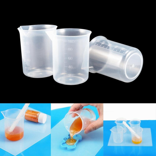 1/2/5Pcs 100ml Plastic Clear Scale Plastic Measuring Mixing Cup Liquid Graduated Container For Epoxy Resin Silicone Making Tool 1