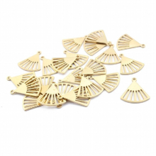 50pcs Raw Brass Fan shaped Charms Pendant DIY Earrings Bracelet Jewelry Fingdings Hanging Decorations DIY Supplies Making