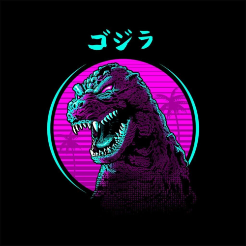 Retro Godzilla Face Cushion 18"x18" 1