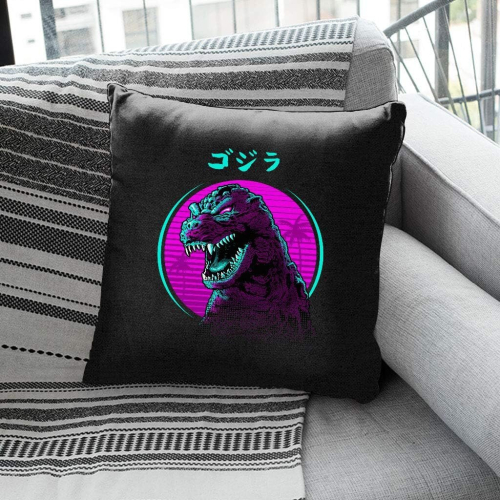 Retro Godzilla Face Cushion 18"x18" 2