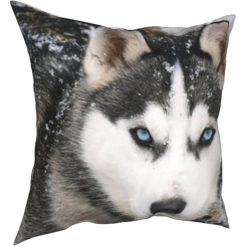 Funny Husky Dog Throw Pillow Covers Decorative  Pillowcase Square Cushion Cases