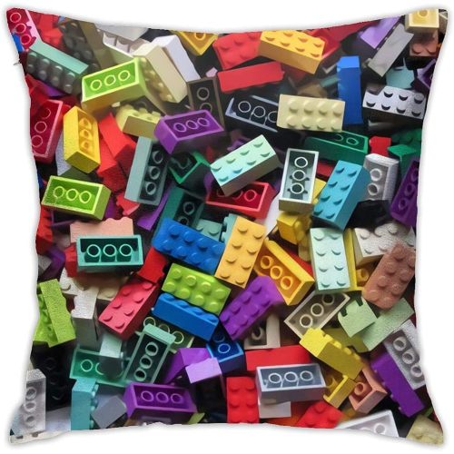 Square pillowcase Cover Colored High Building Blocks Toys