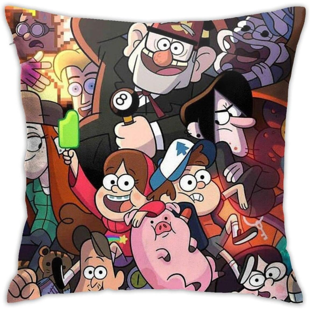 Gravity Falls Cushion Throw Pillow Cover Decorative Pillow Case For Sofa Bedroom 18"x18"