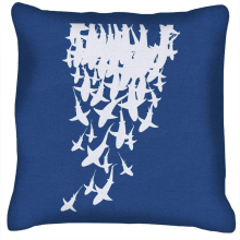 School Of Sharks White Cushion 18"x18"