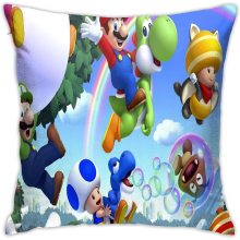 Super Mario Microfibre Pillowcase Set | Home Pillow Cases are Breathable 18"x18"