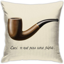The Treachery Of Images - Magritte Cushion Throw Pillow Cover Decor Pillow Case For Sofa Bedroom 18"x18"-5