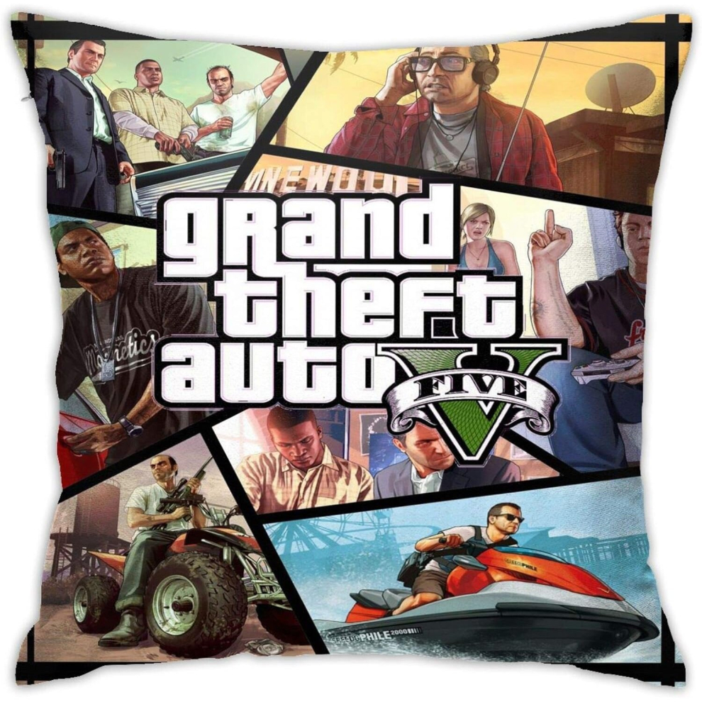 Comfortable And Soft Home Decoration Gta-v-grand Theft Auto-automatic Pillowcase,sofa  Office Car  Pillowcase 18"x18"