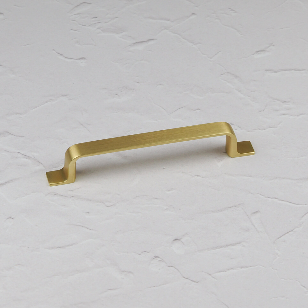(128Mm Handle) Brushed Brass Cabinet Strap Handles 128Mm 160Mm 5060796708448