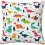 Colorful Dinosaurs Pillow Case Covers Print Cotton Decorative Pillow Case Protector For Room SofaBlackx 1