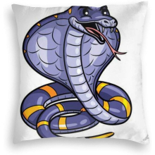 Pillowcase, Skin Friendly,Double Sided Printing,Cute Cartoon Cobra Hidden Zip Pillowcase, Beautiful Printed Pattern