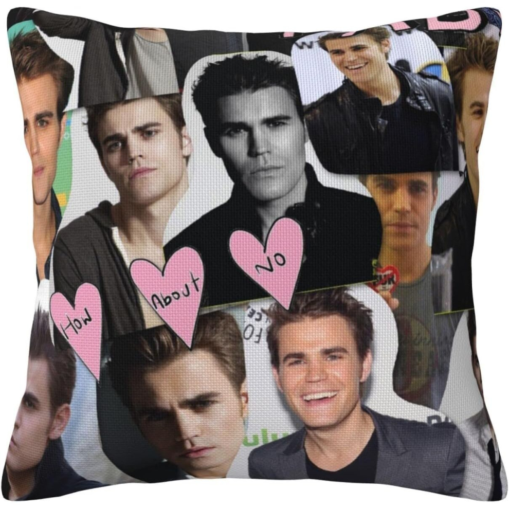 Paul Stefan Wesley Salvatore Linen Decorative Throw Pillow Pillowcases Square Cushion Case Floor Pillowcases, Backrest Covers