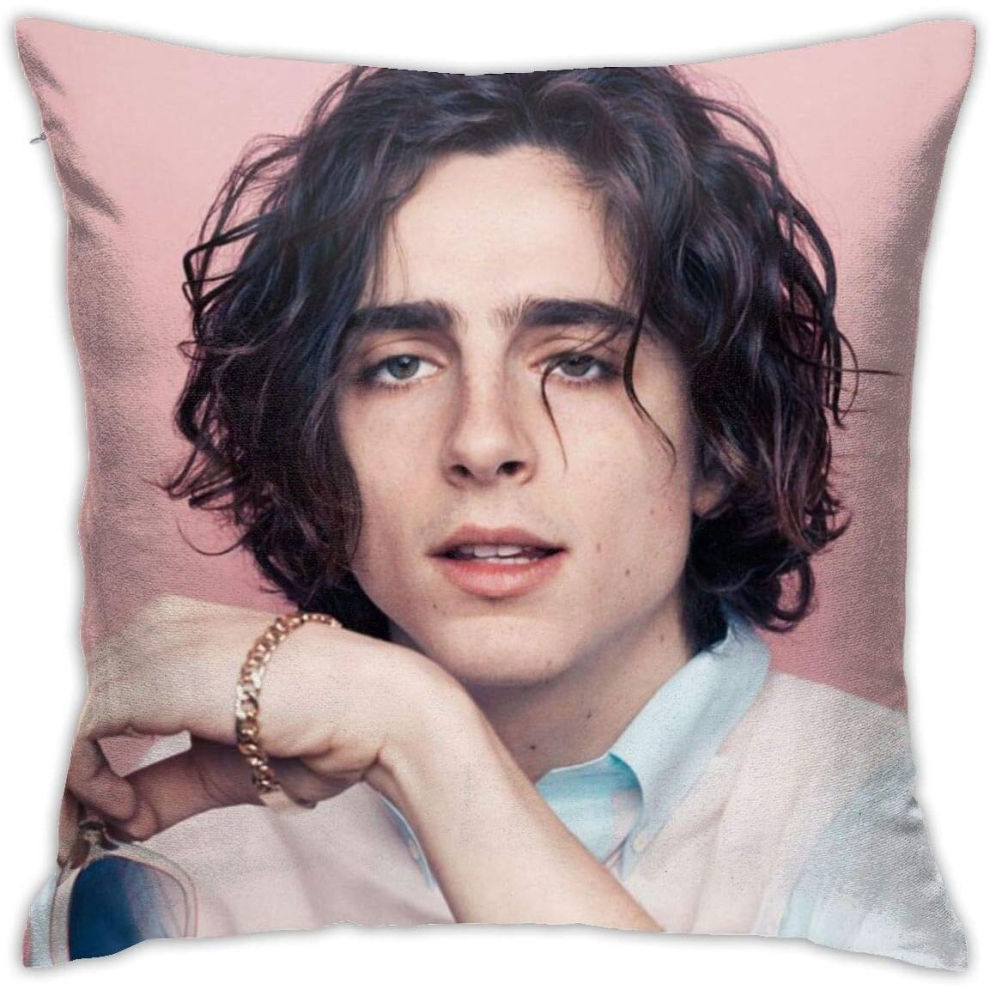 Timothee Chalamet Decorative Pillowcase Sofa Bedroom Home Decor Cushion Cover Throw Pillowcase (18x18 Inches)