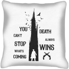 The Dark Tower Gunslinger Death Always Wins Black Cushion 18"x18"