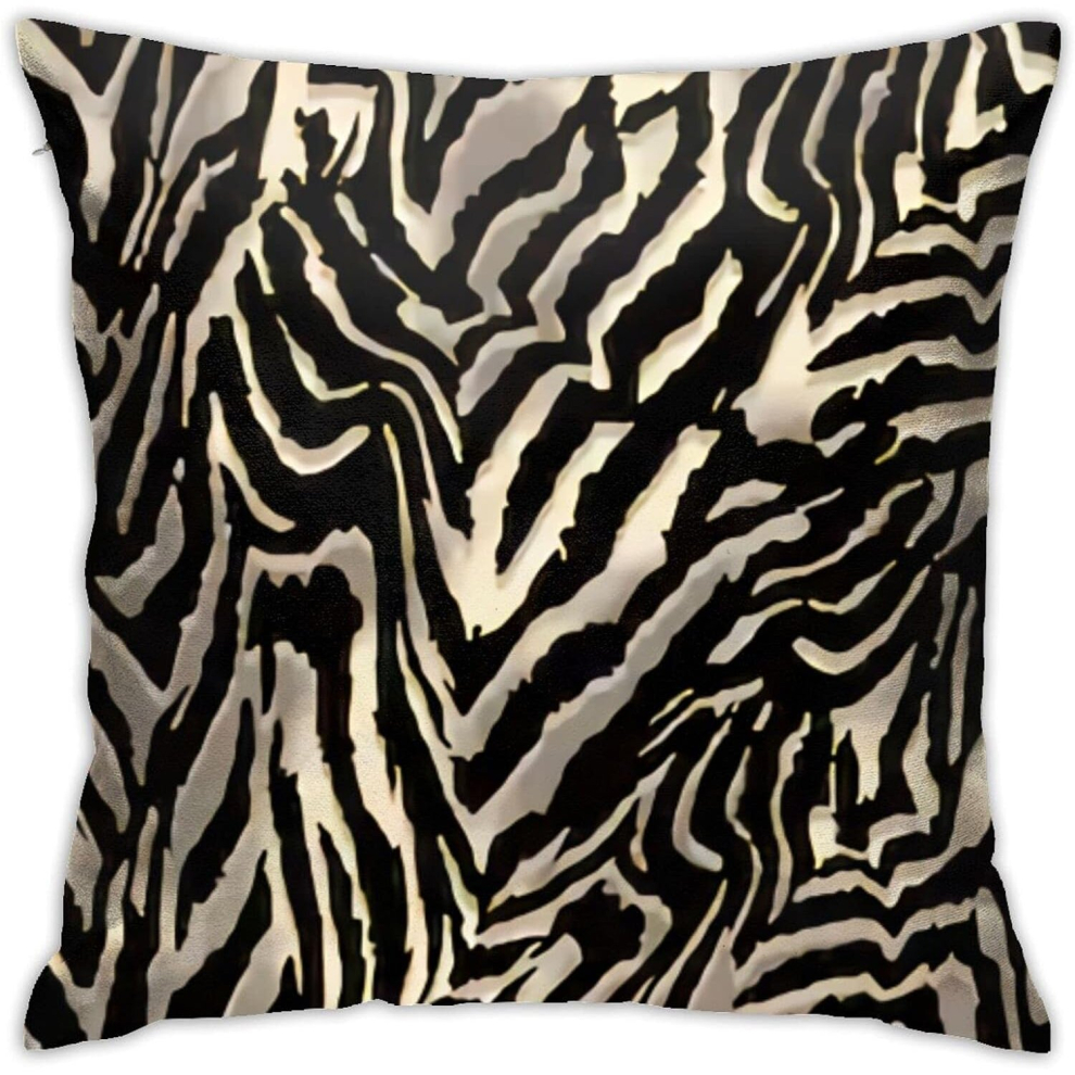 Kerota Zebra Skin Patterns Cushion Cover Sofa Decorative Throw Pillow Case For Home Decor 18X18 Inch Black