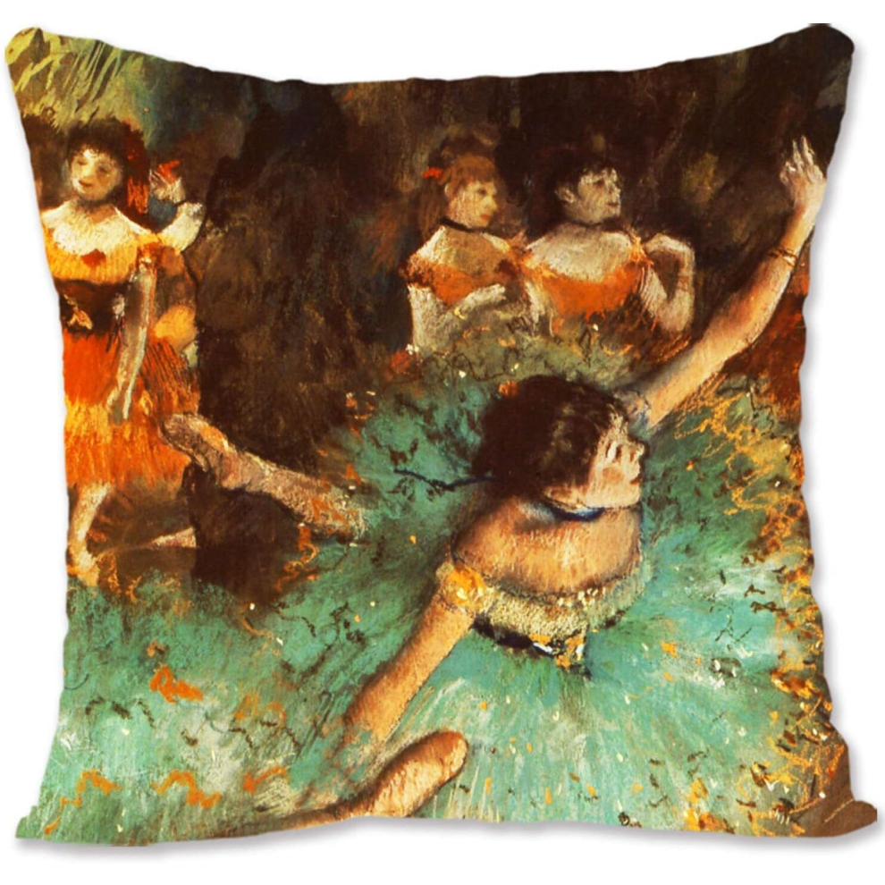 Decorative Throw Pillow Case Cover  Human Art - Degas - A Cotton Office In New Orleans DE-Dancers Swinging, Green Dancers De-image-OPC-PCTRFFZ-NEW