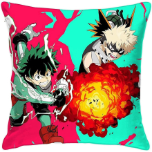 My Hero Academia Pillow Cover Cool Anime Throw Pillowcase for Boys Girls Bed Room-Deku & Bakugo 1 18"x18"