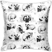 Square Pillow Cover Badgers Playtime