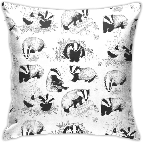 Square Pillow Cover Badgers Playtime