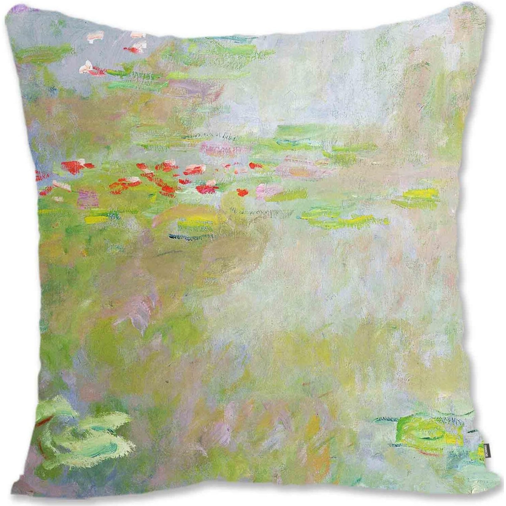 Decorative Throw Pillow Case Cover  Landscape Art - Monet - The Little Ailly Varengeville In The Sun  MO-The Water Lilies Pond  Mo-image-OPC-PCTRGNF-NEW