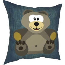 Teddy Bear Printed Pillowcase Children's Room Decoration Pillowcase Throw Pillow-Blue2 18"x18"
