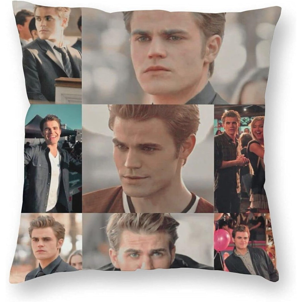 Vampire Diaries Collage Cushion Cover PillowCase Stefan Pa_ul Wes_ley Tvd Gifts Throw Pillow Case20"x20"