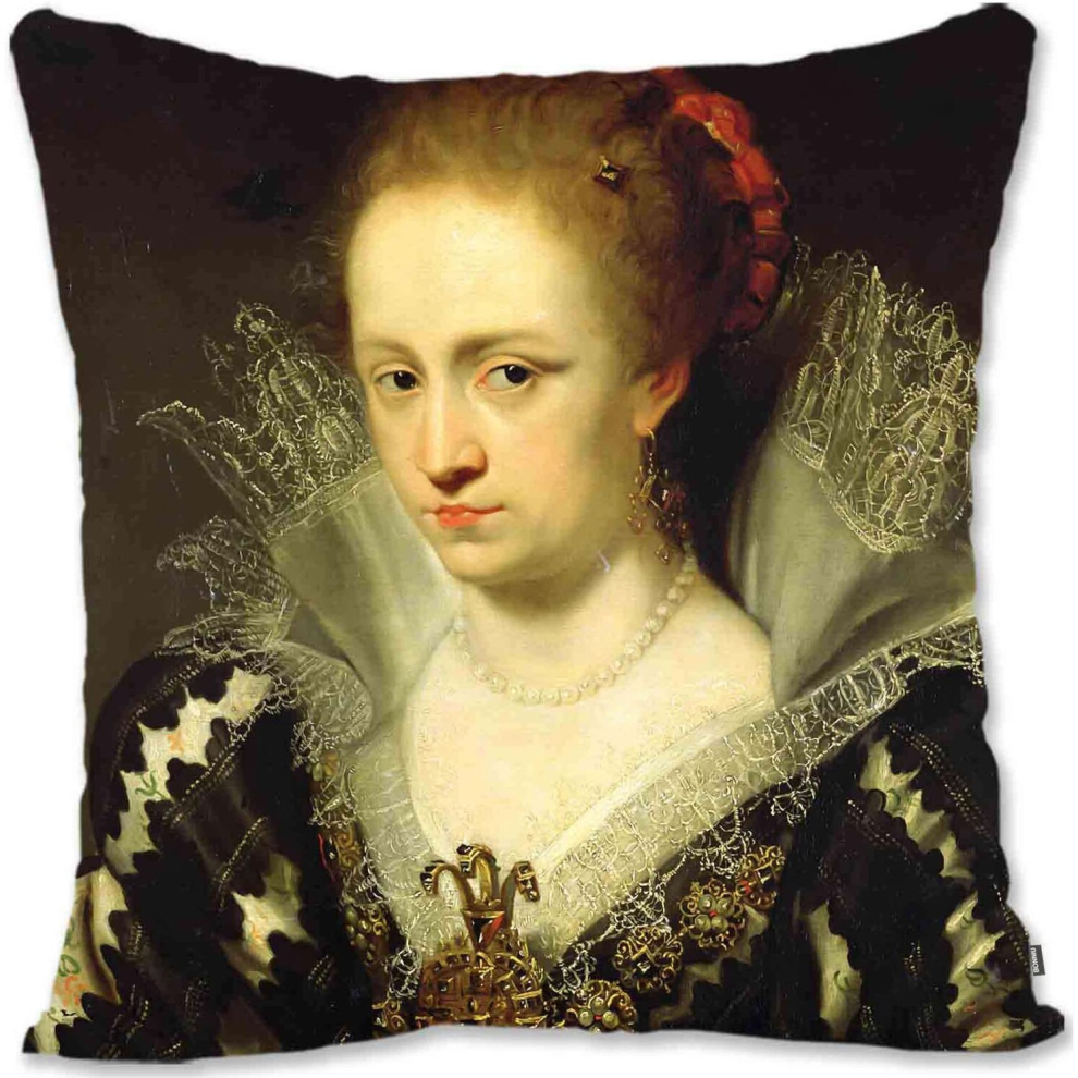 Decorative Toss Pillow Case Cover Protector Renaissance Baroque Woman Portrait Art - Rubens - Helene Fourment RB-Jacqueline De Castres Rb-image-OPC-PCTRKF7-NEW