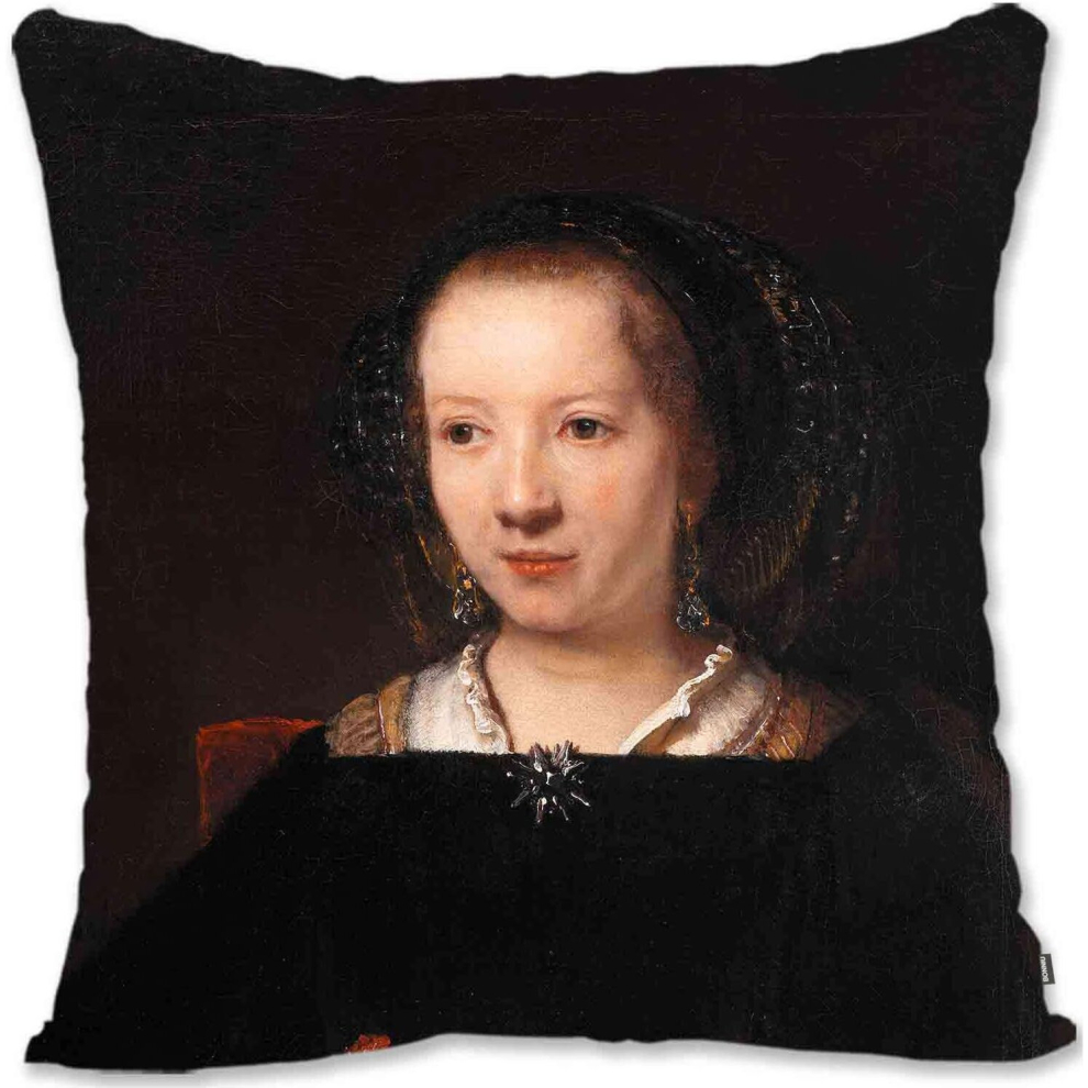 Decorative Throw Pillow Case Cover Renaissance Baroque Woman Portrait Art - Rubens - Young Woman-Young Woman With a Carnation Rv-image-OPC-PCTRKMY-NEW