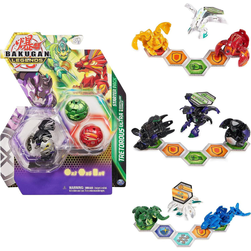 BAKUGAN Legends Starter Pack X3 Tretorous Ultra Spartillion Fenneca