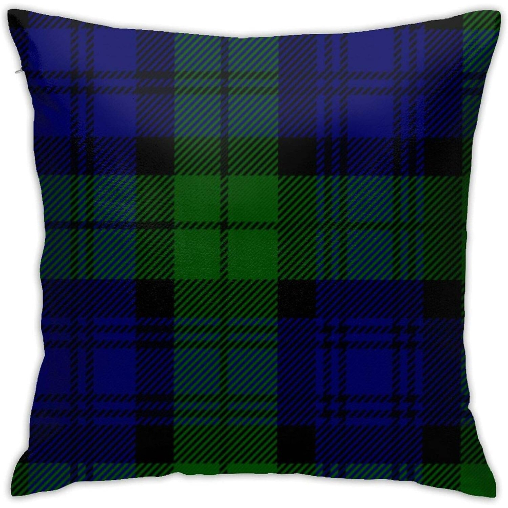 Black Tartan Throw Pillow Case Home Decorative for Living Room Bedroom Sofa Chair 18X18 Inch Pillowcase 45X45cm-image-OPC-PCTRQQP-NEW