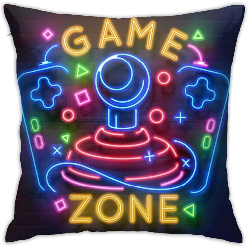 Square retro game neon video game night light pillowcase soft and comfortable