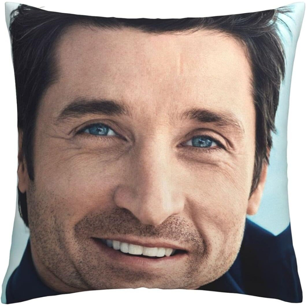 Patrick Dempsey Cushion Covers 45 X 45 Cm Square Throw Pillowcases For Sofa Bedroom With Invisible Zipper 18 X 18 Inch Sets Of 1