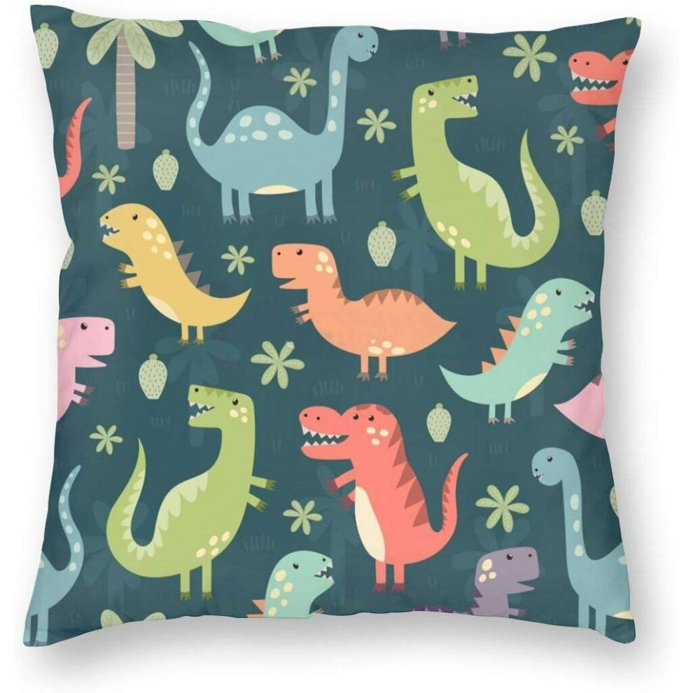 Dinosaurs Throw Pillow Case Decorative Cushion Cover for Home Decor Square 18" x 18" Pillowcase