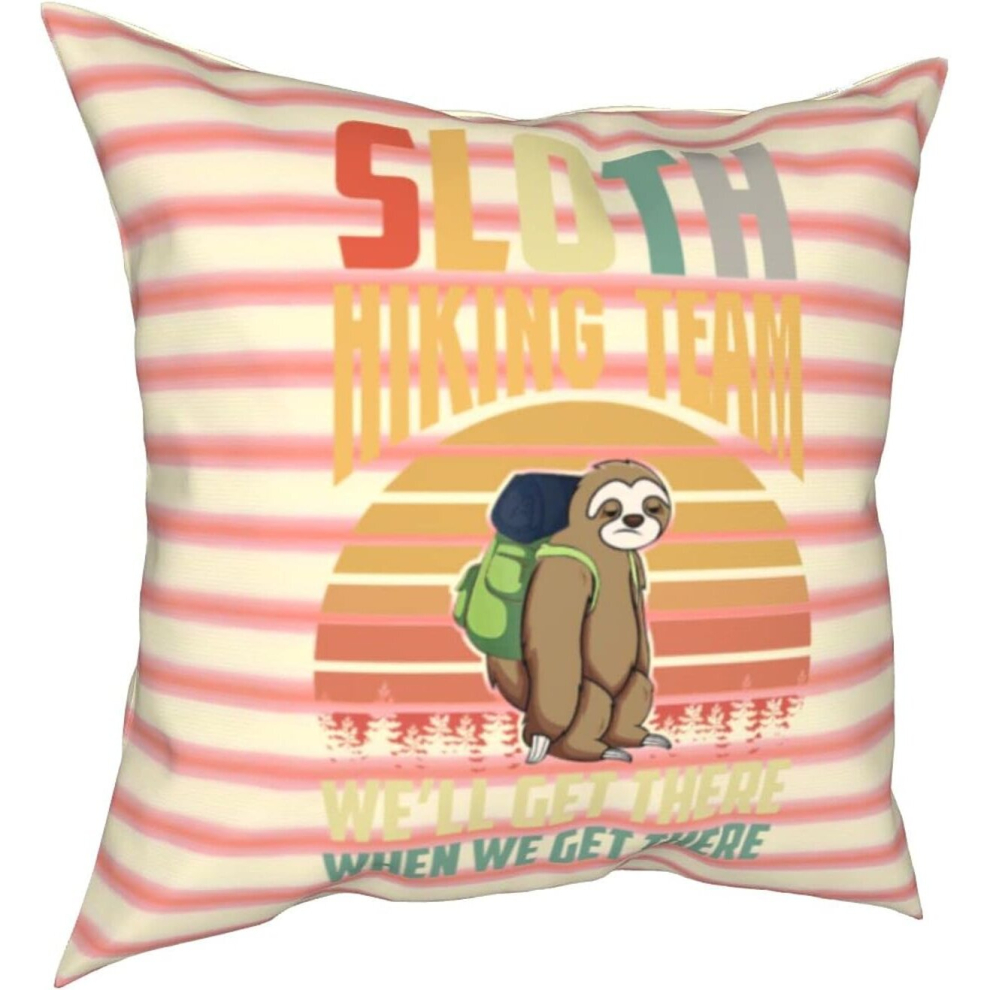 Sloth Hiking Team We Will Get There  Throw Pillow Covers Decorative x Pillowcase Square Cushion Cases-image-OPC-PCTRSWZ-NEW