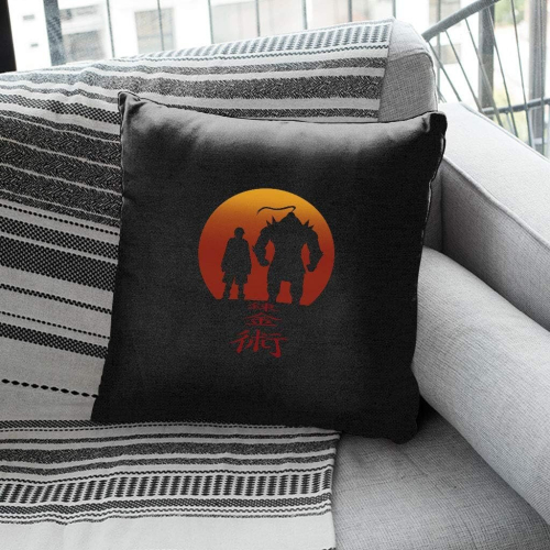 Full Metal Alchemist Red Background Cushion 18"x18" 2