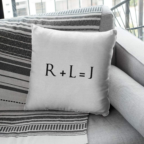 R+L=J Black Game Of Thrones Cushion 18"x18" 2