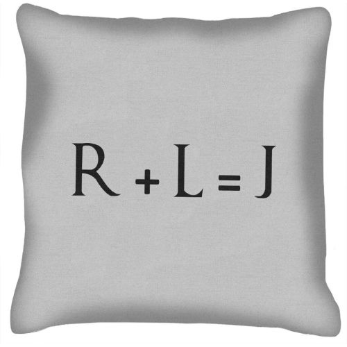 R+L=J Black Game Of Thrones Cushion 18"x18"