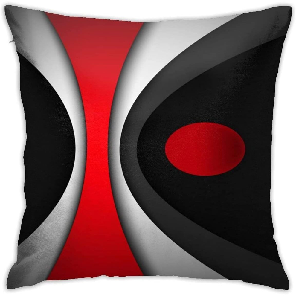 Square Red Modern Round Abstract Style Throw Pillow Covers-image-OPC-PCTRRC9-NEW